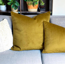 Load image into Gallery viewer, Mustard Velvet Cushion
