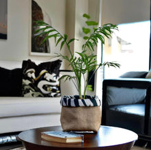 Load image into Gallery viewer, Zebra Print Velvet &amp; Hessian Pot
