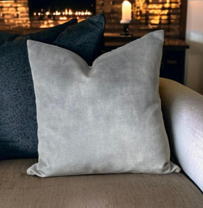 Grey Melange Velvet Cushion