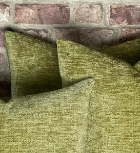 Moss Green Velvet Chenille Cushion