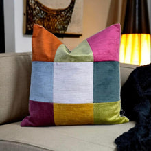 Load image into Gallery viewer, Pastels Velvet Patchwork Cushion
