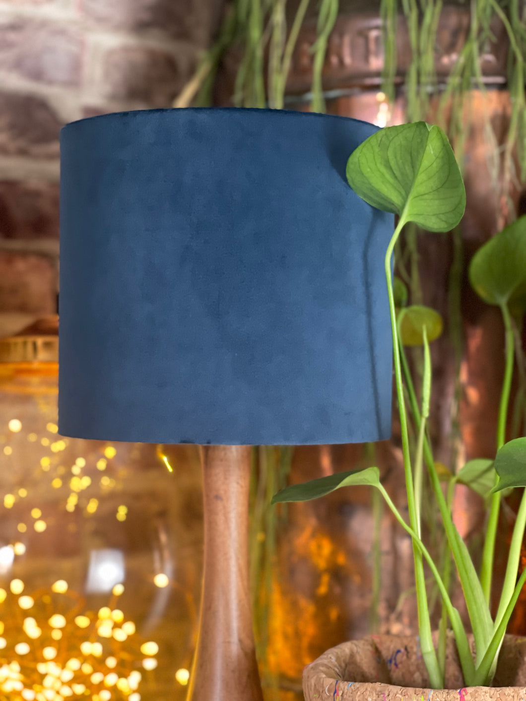 Navy Velvet Lampshade