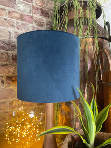 Navy Velvet Lampshade
