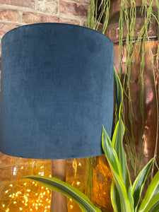 Navy Velvet Lampshade