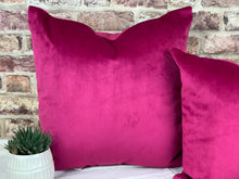 Load image into Gallery viewer, Cerise Velvet Cushion
