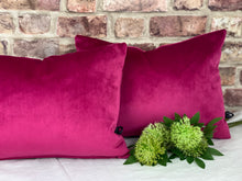 Load image into Gallery viewer, Cerise Velvet Cushion
