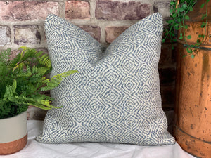 Geometric Woven Cornflower Blue Cushion