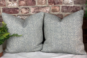 Geometric Woven Cornflower Blue Cushion