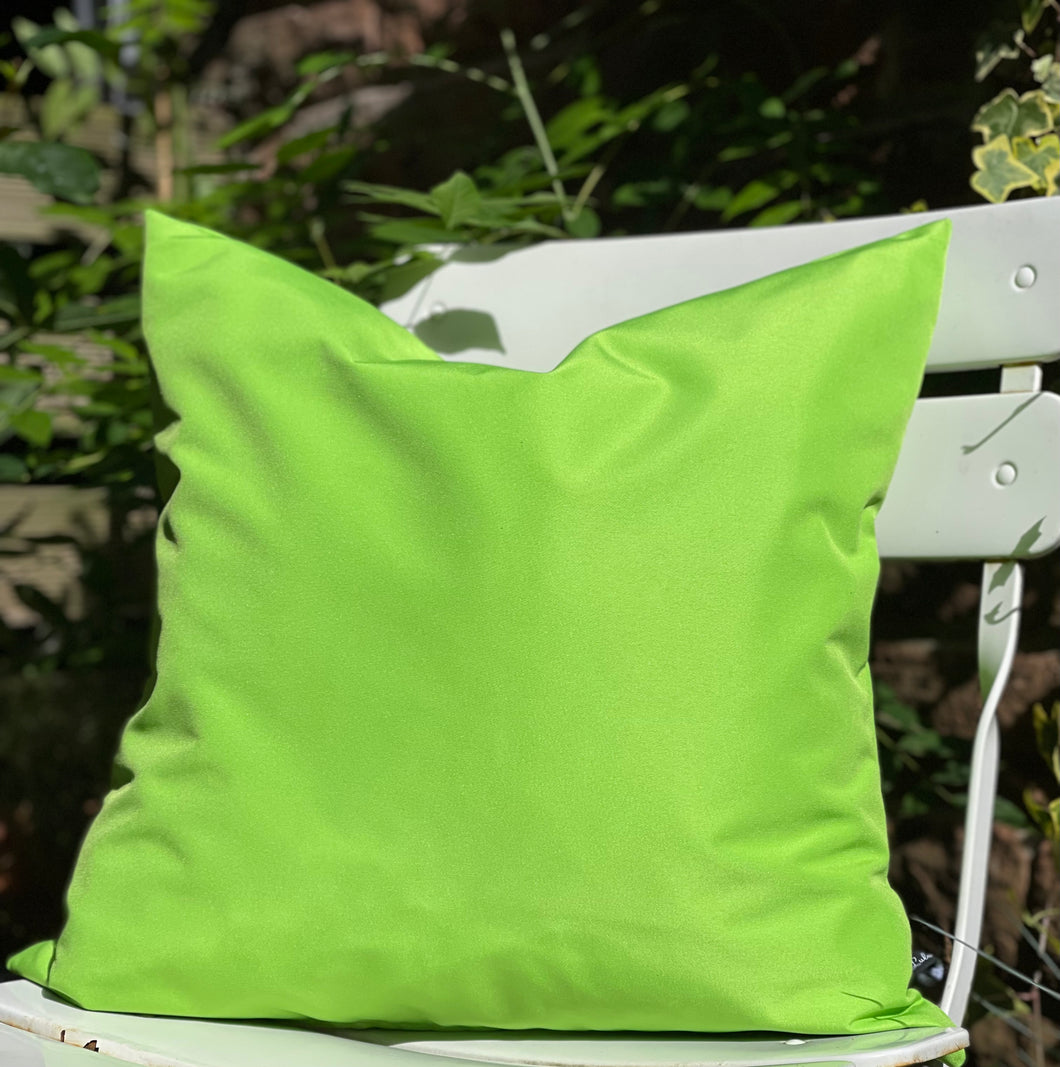 Light Lime Green Canvas Outdoor Cushion Lulu Interiors