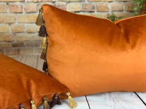 Copper Tassel Cushion