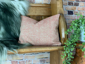Geometric Woven Scarlet Cushion
