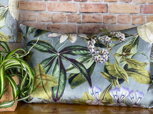 Silver Tropical Plant Cushion