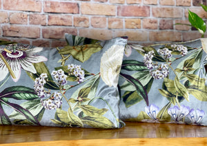 Silver Tropical Plant Cushion