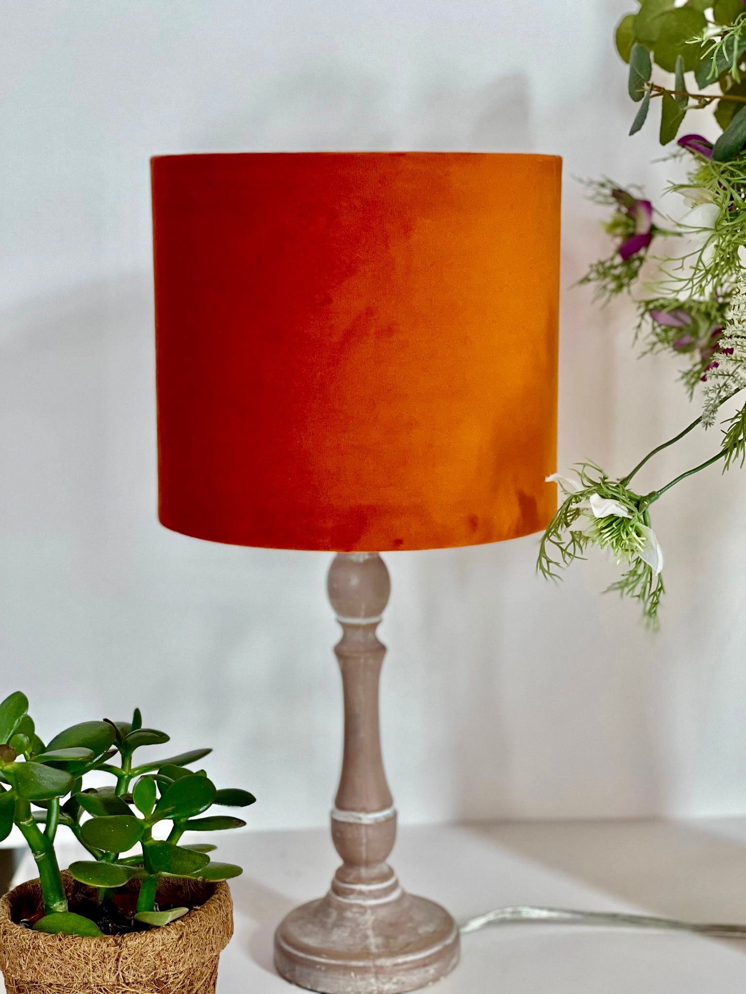 Burnt orange velvet lampshade hotsell