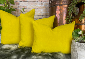 Sunshine Yellow Velvet Cushion