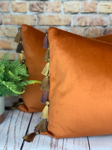 Copper Tassel Cushion
