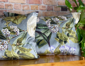 Silver Tropical Plant Cushion
