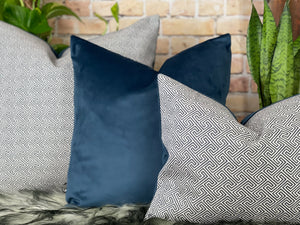 Navy Geometric Cushion