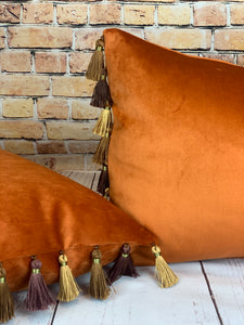 Copper Tassel Cushion