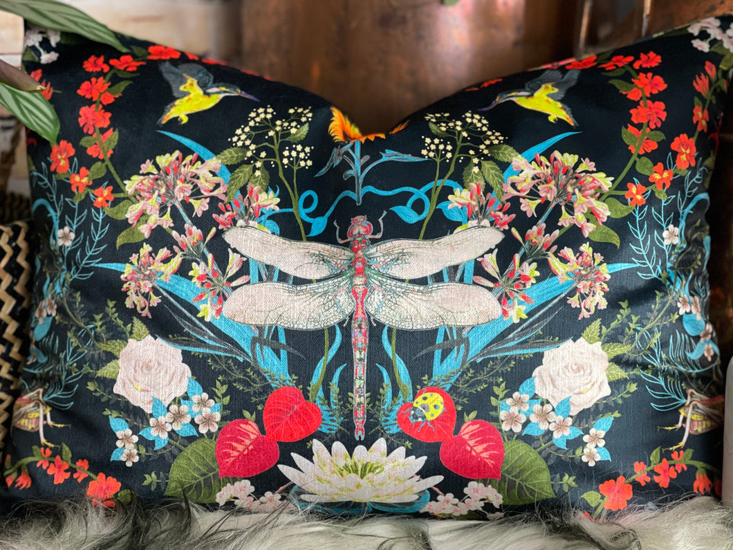 Dragon Fly Velvet Cushion
