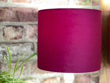 Load image into Gallery viewer, Cerise Pink Velvet Lampshade
