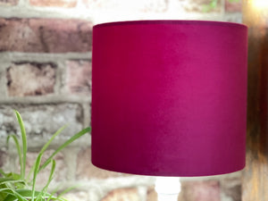 Cerise Pink Velvet Lampshade