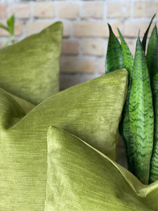 Apple Green Velvet Cushion