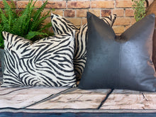 Load image into Gallery viewer, Black Faux Leather Cushion
