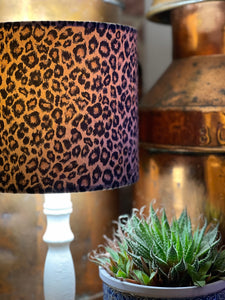 Leopard Print Velvet Lampshade