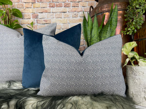 Navy Geometric Cushion