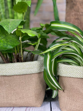 Load image into Gallery viewer, Sage Wool Mix &amp; Hessian Pot
