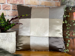 Faux Silk Patchwork Cushion