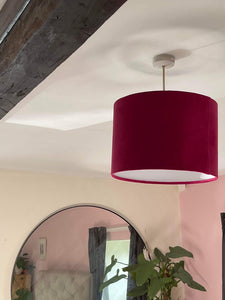 Cerise Pink Velvet Lampshade