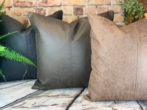 Black Faux Leather Cushion