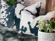 Load image into Gallery viewer, Cowhide Velvet Cushion Friesian
