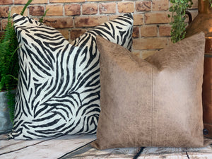 Black Faux Leather Cushion