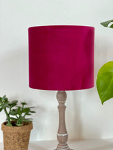 Load image into Gallery viewer, Cerise Pink Velvet Lampshade
