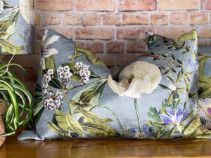Silver Tropical Plant Cushion