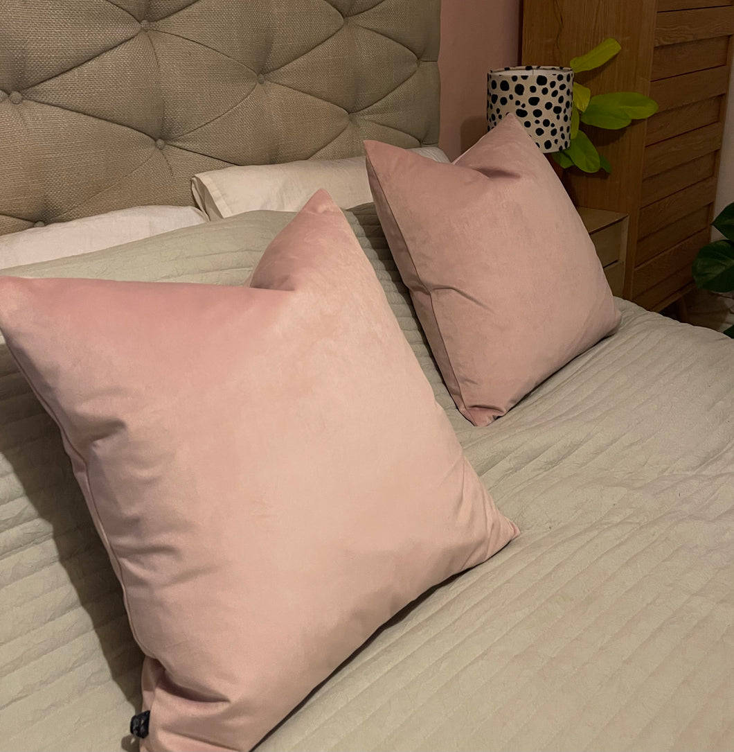 Blush Pink Velvet Cushion