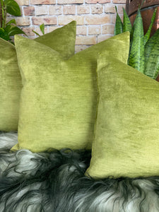 Apple Green Velvet Cushion