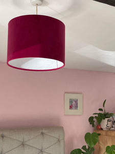 Cerise Pink Velvet Lampshade
