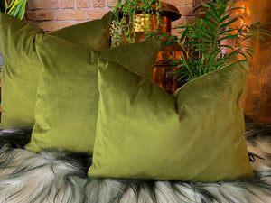 Olive Velvet Cushion