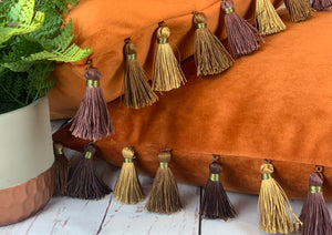 Copper Tassel Cushion