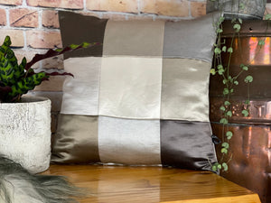 Faux Silk Patchwork Cushion