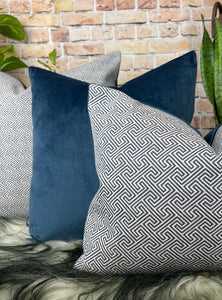 Navy Geometric Cushion