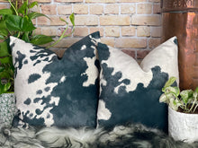Load image into Gallery viewer, Cowhide Velvet Cushion Friesian
