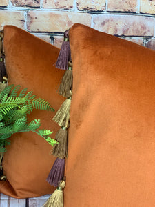 Copper Tassel Cushion