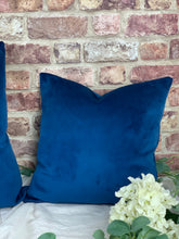 Load image into Gallery viewer, Marine Blue Velvet Cushion
