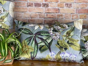 Silver Tropical Plant Cushion