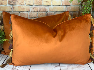 Copper Tassel Cushion